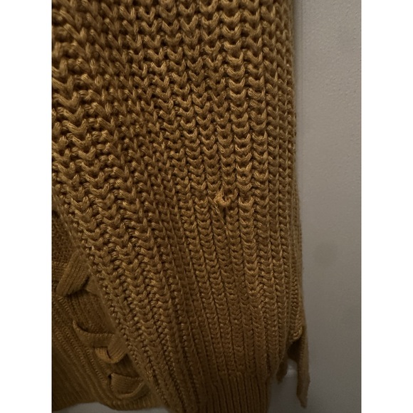 PINQUE L Cardigan long sleeve goldenrod mustard sweater, Large - Picture 8 of 11